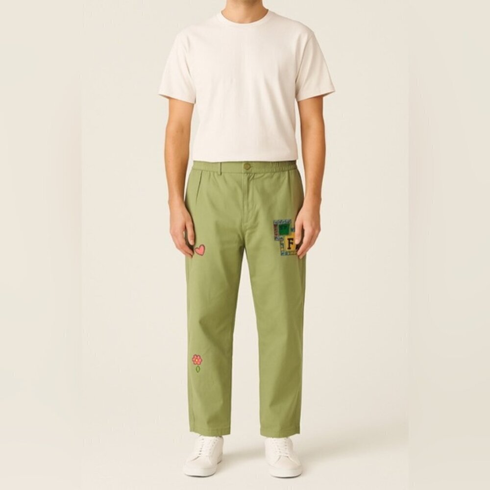 Teddy Fresh Embroidered Khaki Pants – Size 36